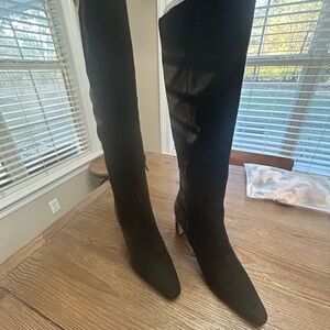 Sam Edelman Sylvia Suede Black Knee Boots New with dust covers - Never Worn